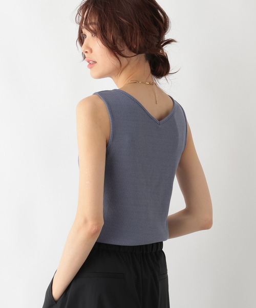 GLOBAL WORK（グローバルワーク）の「Beautee2WAYタンク/987161（タンクトップ・レディース・アイボリー/スミクロ/モカ/ブルー・LARGE/MEDIUM）」の4枚目の写真