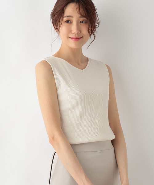 GLOBAL WORK（グローバルワーク）の「Beautee2WAYタンク/987161（タンクトップ・レディース・アイボリー/スミクロ/モカ/ブルー・LARGE/MEDIUM）」の7枚目の写真