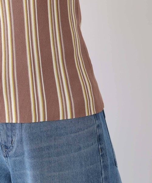 LEPSIM(レプシィム)の「14ゲージストライプタンク 102423(タンクトップ・レディース・ブラウン・FREE)」の7枚目の写真