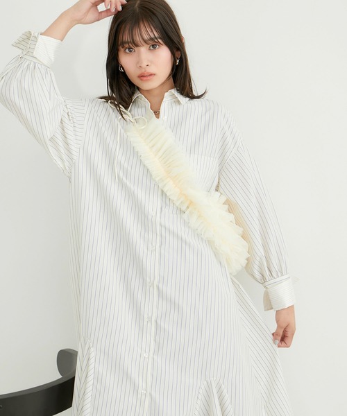 VIS（ビス）の「【洗える】美easyフレアシャツワンピース（シャツワンピース・レディース・ブラック系その他/サックスブルー/イエロー系その他・FS/FREE）」の17枚目の写真