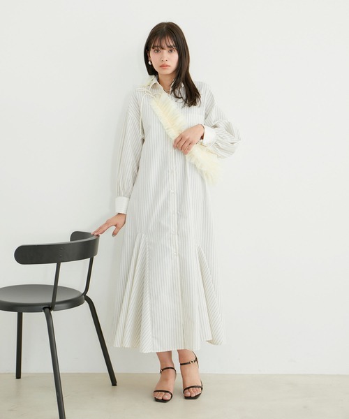 VIS（ビス）の「【洗える】美easyフレアシャツワンピース（シャツワンピース・レディース・ブラック系その他/サックスブルー/イエロー系その他・FS/FREE）」の13枚目の写真