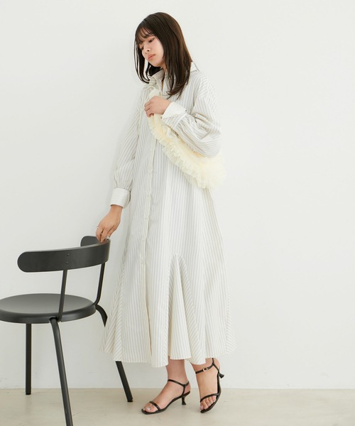 VIS（ビス）の「【洗える】美easyフレアシャツワンピース（シャツワンピース・レディース・ブラック系その他/サックスブルー/イエロー系その他・FS/FREE）」の15枚目の写真