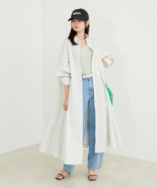 VIS（ビス）の「【洗える】美easyフレアシャツワンピース（シャツワンピース・レディース・ブラック系その他/サックスブルー/イエロー系その他・FS/FREE）」の19枚目の写真