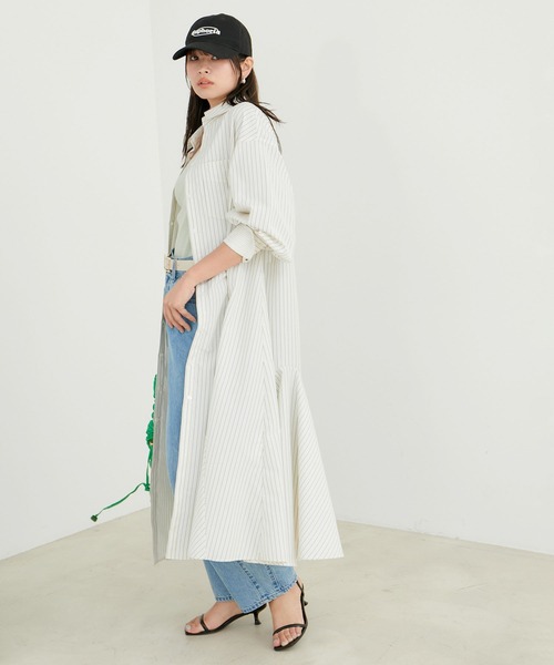 VIS（ビス）の「【洗える】美easyフレアシャツワンピース（シャツワンピース・レディース・ブラック系その他/サックスブルー/イエロー系その他・FS/FREE）」の20枚目の写真