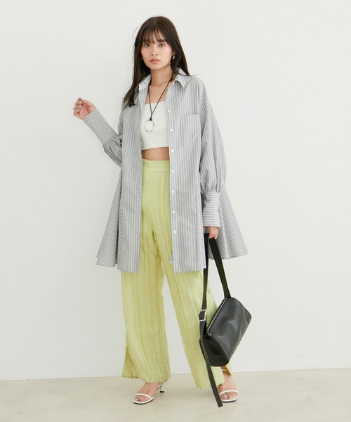 VIS（ビス）の「【洗える】美easyフレアシャツワンピース（シャツワンピース・レディース・ブラック系その他/サックスブルー/イエロー系その他・FS/FREE）」の21枚目の写真