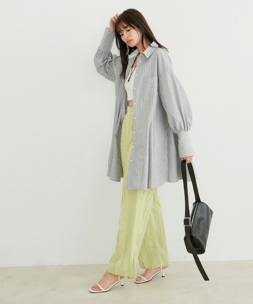 VIS（ビス）の「【洗える】美easyフレアシャツワンピース（シャツワンピース・レディース・ブラック系その他/サックスブルー/イエロー系その他・FS/FREE）」の22枚目の写真