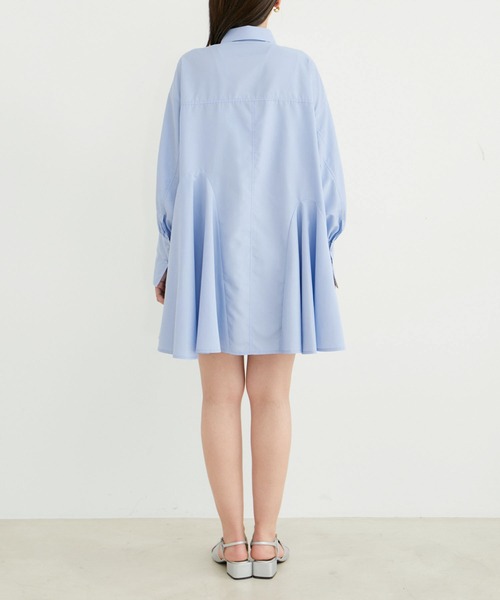 VIS（ビス）の「【洗える】美easyフレアシャツワンピース（シャツワンピース・レディース・ブラック系その他/サックスブルー/イエロー系その他・FS/FREE）」の4枚目の写真