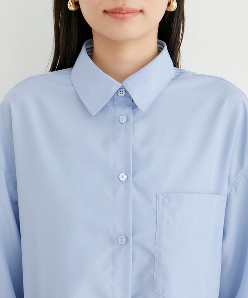 VIS（ビス）の「【洗える】美easyフレアシャツワンピース（シャツワンピース・レディース・ブラック系その他/サックスブルー/イエロー系その他・FS/FREE）」の5枚目の写真