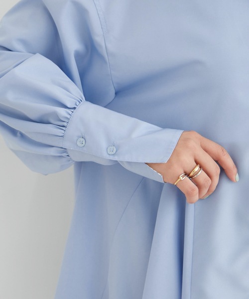 VIS（ビス）の「【洗える】美easyフレアシャツワンピース（シャツワンピース・レディース・ブラック系その他/サックスブルー/イエロー系その他・FS/FREE）」の7枚目の写真