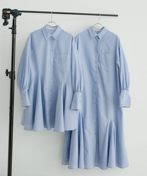 VIS（ビス）の「【洗える】美easyフレアシャツワンピース（シャツワンピース・レディース・ブラック系その他/サックスブルー/イエロー系その他・FS/FREE）」の12枚目の写真