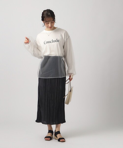 Cutie Blonde（キューティーブロンド）の「◆【無理せずキレイ】華やぐシャイニー感 プリーツナロースカート（スカート・レディース・ブラック/ナチュラル/チャコールグレー・04/03/02）」の7枚目の写真
