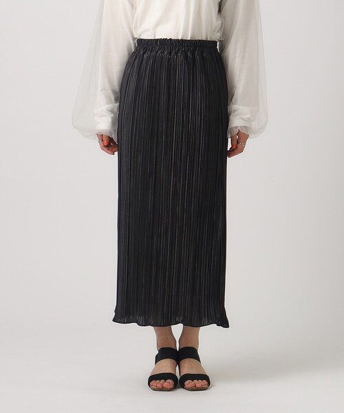 Cutie Blonde（キューティーブロンド）の「◆【無理せずキレイ】華やぐシャイニー感 プリーツナロースカート（スカート・レディース・ブラック/ナチュラル/チャコールグレー・04/03/02）」の17枚目の写真