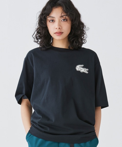 [LACOSTE] ロゴ オーバーサイズ Tシャツ オンライン限定】LACOSTE オーバーサイズ バック プリント T
