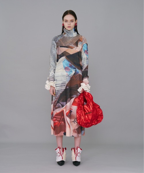 NON TOKYO（ノントーキョー）の「NON TOKYO/ノントーキョー/フリルエコバッグ(S)（ハンドバッグ・レディース・シルバー/ブルー/レッド・FREE）」の7枚目の写真