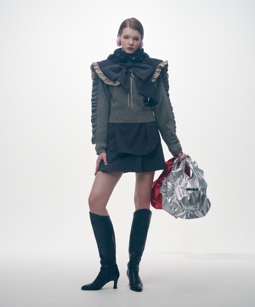 NON TOKYO（ノントーキョー）の「NON TOKYO/ノントーキョー/フリルエコバッグ(S)（ハンドバッグ・レディース・シルバー/ブルー/レッド・FREE）」の10枚目の写真