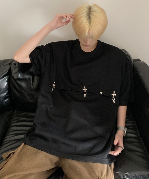 【セール】【FVLMEN】docking design halfsleeve tee/ドッキング デザイン ハーフスリーブ T(Tシャツ/カットソー)|FVLMEN(フルメン) 【セール】【FVLMEN】docking design halfsleeve tee/ドッキング デザイン ハーフスリーブ T(Tシャツ/カットソー)|FVLMEN(フルメン)