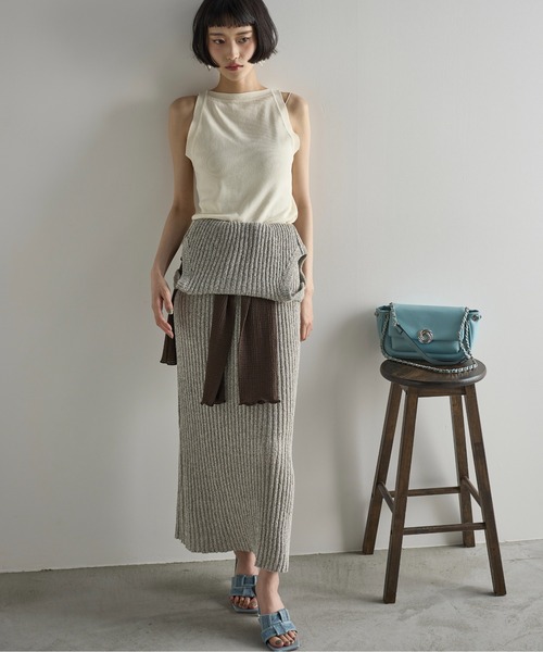 THE YOn（ザヨン）の「ハイゲージサマーアメスリニットタンク（タンクトップ・レディース・アイボリー/ブラック/ブラック×ホワイト/キャメル/ライム/セージグリーン/バーガンディー・FREE）」の19枚目の写真