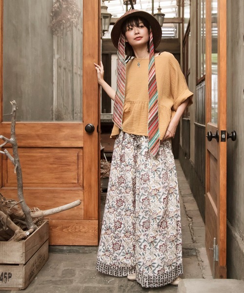 チャイハネ（チャイハネ）の「【チャイハネ】シブロンワイドパンツ（その他パンツ・レディース・グリーン/ホワイト/ネイビー/オレンジ・FREE）」の15枚目の写真