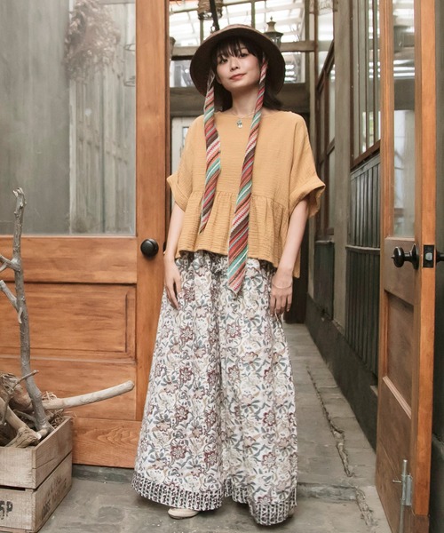 チャイハネ（チャイハネ）の「【チャイハネ】シブロンワイドパンツ（その他パンツ・レディース・グリーン/ホワイト/ネイビー/オレンジ・FREE）」の16枚目の写真