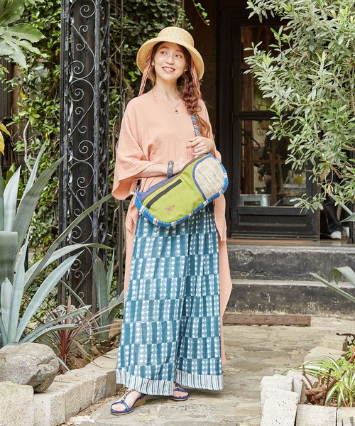 チャイハネ（チャイハネ）の「【チャイハネ】シブロンワイドパンツ（その他パンツ・レディース・グリーン/ホワイト/ネイビー/オレンジ・FREE）」の8枚目の写真