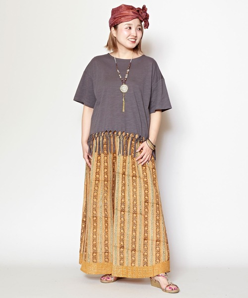 チャイハネ（チャイハネ）の「【チャイハネ】シブロンワイドパンツ（その他パンツ・レディース・グリーン/ホワイト/ネイビー/オレンジ・FREE）」の10枚目の写真