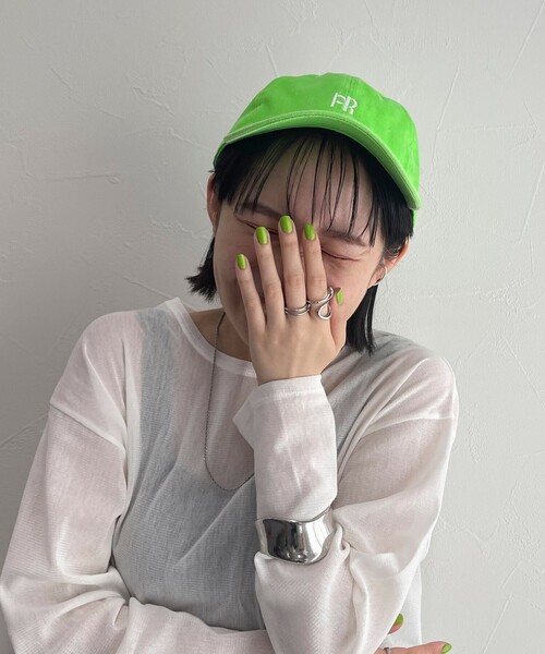 fredy emue（フレディエミュ）の「【新色登場】FR刺しゅうキャップ（キャップ・レディース・チャコールグレー/ベージュ/ネイビー/レッド/ライトグリーン/サックスブルー/ロイヤルブルー・FREE）」の9枚目の写真