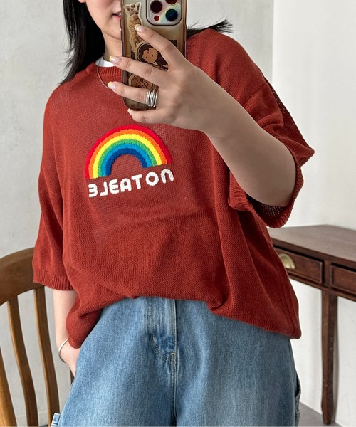 CPCM(シーピーシーエム)の「サガラ刺繍透かし半袖ニットプルオーバー(ニット/セーター・メンズ・ブラック/ホワイト/オレンジ・MEDIUM/LARGE)」の3枚目の写真