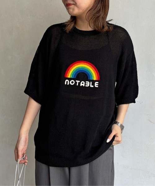 CPCM(シーピーシーエム)の「サガラ刺繍透かし半袖ニットプルオーバー(ニット/セーター・メンズ・ブラック/ホワイト/オレンジ・MEDIUM/LARGE)」の6枚目の写真