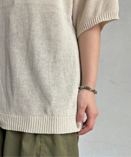 CPCM(シーピーシーエム)の「サガラ刺繍透かし半袖ニットプルオーバー(ニット/セーター・メンズ・ブラック/ホワイト/オレンジ・MEDIUM/LARGE)」の8枚目の写真