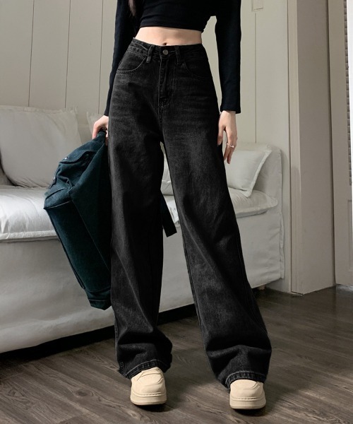 Miniministore(ミニミニストア)の「【新色追加】ヴィンテージデニムパンツ レディース韓国(デニムパンツ・レディース・ブルー/ダークブルー/ブラック/サックスブルー・M/S/XL/L)」の2枚目の写真