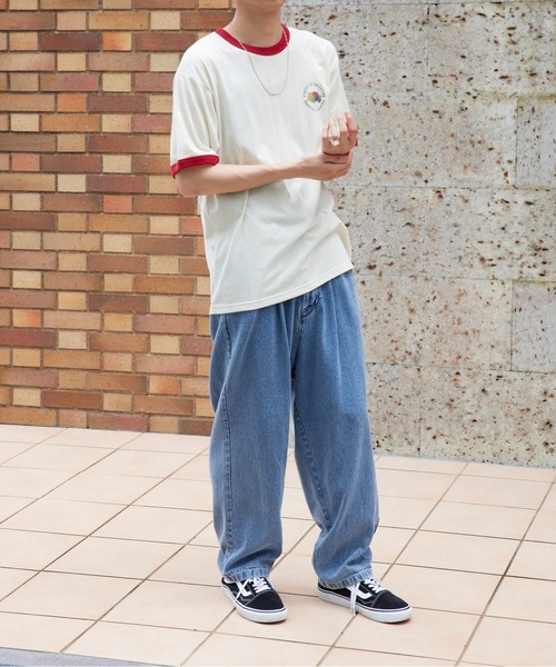 FRUIT OF THE LOOM（フルーツオブザルーム）の「【FRUIT OF THE LOOM】UNISEXリンガーTシャツ※（Tシャツ/カットソー・メンズ・グレー/サックスブルー/アイボリー/パープル/アイボリー系2/グリーン・L/XL/M）」の17枚目の写真