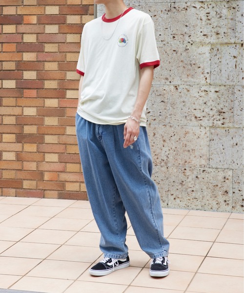 FRUIT OF THE LOOM（フルーツオブザルーム）の「【FRUIT OF THE LOOM】UNISEXリンガーTシャツ※（Tシャツ/カットソー・メンズ・グレー/サックスブルー/アイボリー/パープル/アイボリー系2/グリーン・L/XL/M）」の18枚目の写真