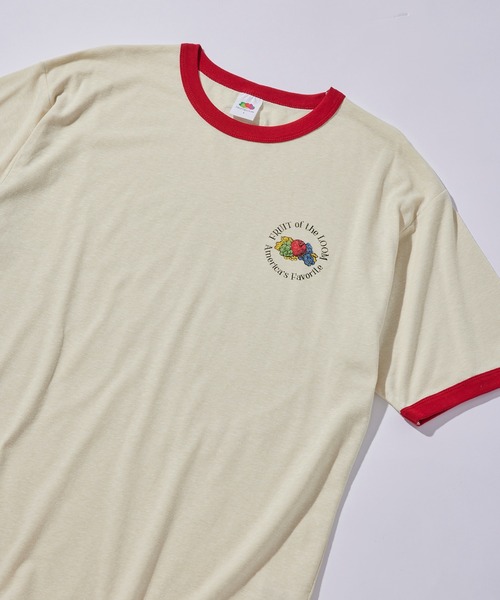 FRUIT OF THE LOOM（フルーツオブザルーム）の「【FRUIT OF THE LOOM】UNISEXリンガーTシャツ※（Tシャツ/カットソー・メンズ・グレー/サックスブルー/アイボリー/パープル/アイボリー系2/グリーン・L/XL/M）」の20枚目の写真