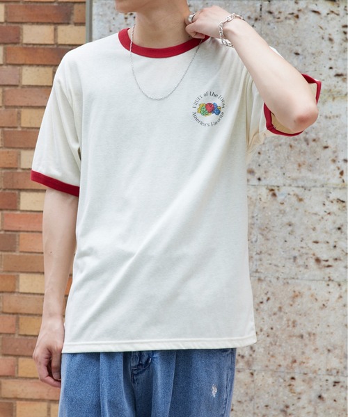 セール】【FRUIT OF THE LOOM】UNISEXリンガーTシャツ※（Tシャツ