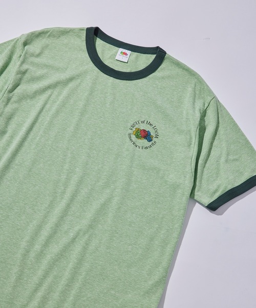 FRUIT OF THE LOOM（フルーツオブザルーム）の「【FRUIT OF THE LOOM】UNISEXリンガーTシャツ※（Tシャツ/カットソー・メンズ・グレー/サックスブルー/アイボリー/パープル/アイボリー系2/グリーン・L/XL/M）」の7枚目の写真