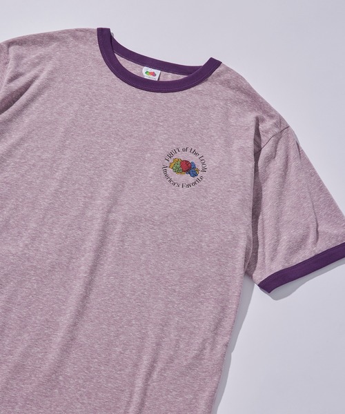 FRUIT OF THE LOOM（フルーツオブザルーム）の「【FRUIT OF THE LOOM】UNISEXリンガーTシャツ※（Tシャツ/カットソー・メンズ・グレー/サックスブルー/アイボリー/パープル/アイボリー系2/グリーン・L/XL/M）」の8枚目の写真