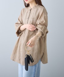 PUAL CE CIN | フレンチリネンバンドカラーブラウス(シャツ/ブラウス)