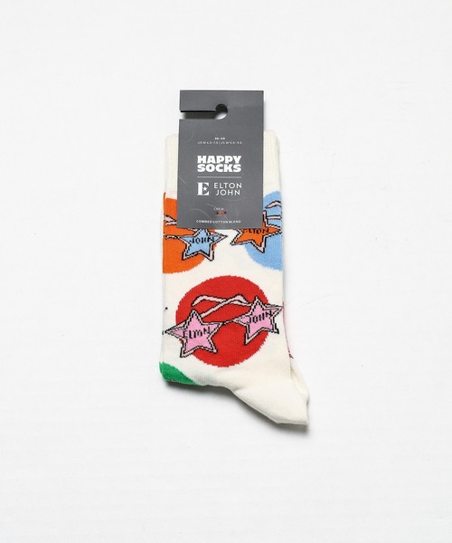 Happy Socks(ハッピーソックス)の「《Happy Socks × ELTON JPHM》 Limited sock(ソックス/靴下・レディース・ブラック/ブルー/オフホワイト/ネイビー・SMALL/MEDIUM)」の1枚目の写真