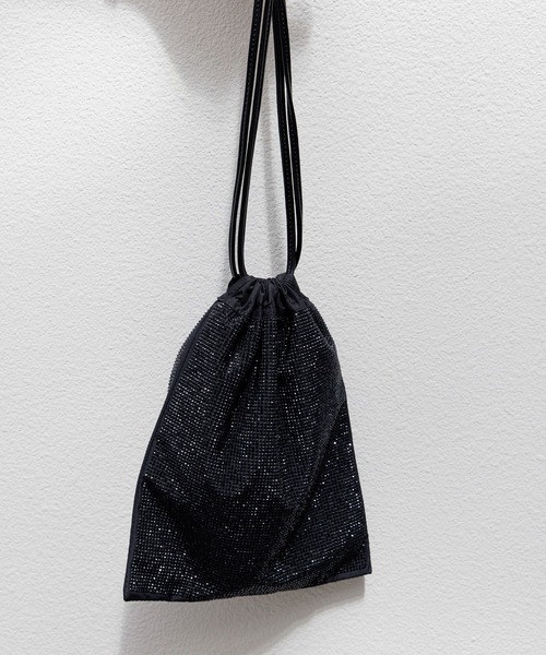 LAKOLE(ラコレ)の「2WAYキラキラ巾着ショルダーバッグ / 116437(ショルダーバッグ・レディース・グレー/ブラック・FREE)」の1枚目の写真