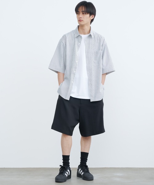 SINSS（シンス）の「Loose fit stripe shirts / ルーズフィットストライプシャツ（半袖）（シャツ/ブラウス・メンズ・ホワイト×グレー/ホワイト×ブルー・LARGE/MEDIUM/SMALL）」の20枚目の写真