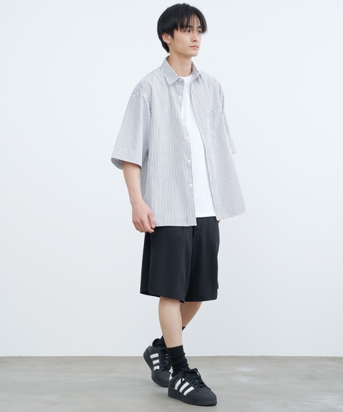 SINSS（シンス）の「Loose fit stripe shirts / ルーズフィットストライプシャツ（半袖）（シャツ/ブラウス・メンズ・ホワイト×グレー/ホワイト×ブルー・LARGE/MEDIUM/SMALL）」の19枚目の写真