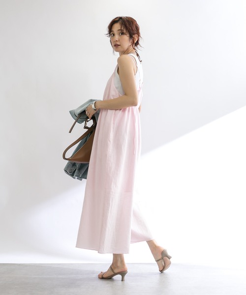 RIVE DROITE（リヴドロワ）の「【着映え◎】フレアサロペット（サロペット/オーバーオール・レディース・ピンク/ブラック・FREE）」の12枚目の写真