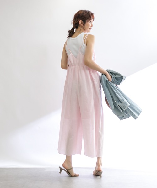 RIVE DROITE（リヴドロワ）の「【着映え◎】フレアサロペット（サロペット/オーバーオール・レディース・ピンク/ブラック・FREE）」の13枚目の写真