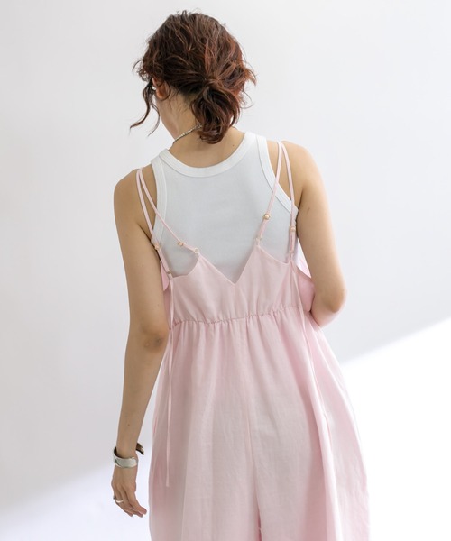 RIVE DROITE（リヴドロワ）の「【着映え◎】フレアサロペット（サロペット/オーバーオール・レディース・ピンク/ブラック・FREE）」の17枚目の写真