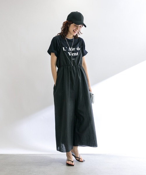 RIVE DROITE（リヴドロワ）の「【着映え◎】フレアサロペット（サロペット/オーバーオール・レディース・ピンク/ブラック・FREE）」の4枚目の写真