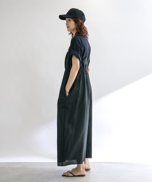 RIVE DROITE（リヴドロワ）の「【着映え◎】フレアサロペット（サロペット/オーバーオール・レディース・ピンク/ブラック・FREE）」の5枚目の写真