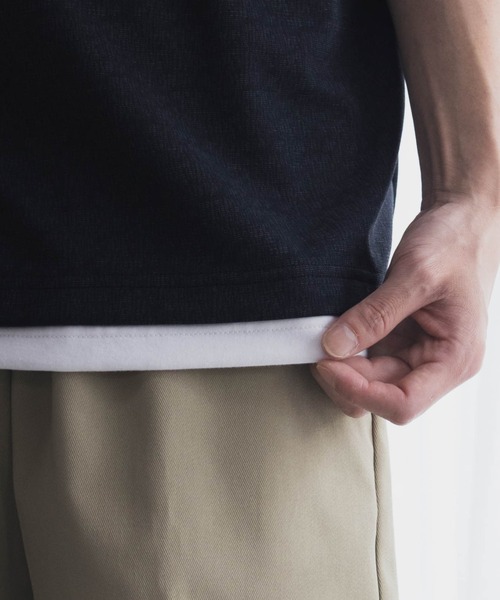 URBAN COLLECTION（アーバンコレクション）の「QUICK DRYフェイクレイヤードTシャツ（Tシャツ/カットソー・メンズ・グレイッシュベージュ/チャコールグレー/ネイビー・M/L/XL）」の15枚目の写真