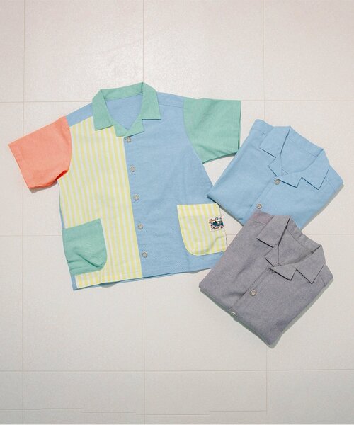 BREEZE（ブリーズ）の「【リンク】もっとスズシーシャンブレーシャツ（シャツ/ブラウス・キッズ・レインボー/ブラック/ブルー・80/90/100/110/120/130/140）」の4枚目の写真