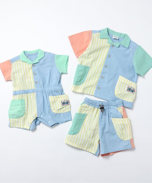 BREEZE（ブリーズ）の「【リンク】もっとスズシーシャンブレーシャツ（シャツ/ブラウス・キッズ・レインボー/ブラック/ブルー・80/90/100/110/120/130/140）」の5枚目の写真