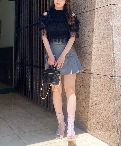 NOMAE（ノーマエ）の「カットアウトオフショルイヤードトップス シアー